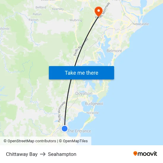 Chittaway Bay to Seahampton map