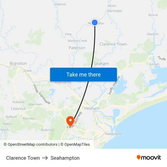 Clarence Town to Seahampton map