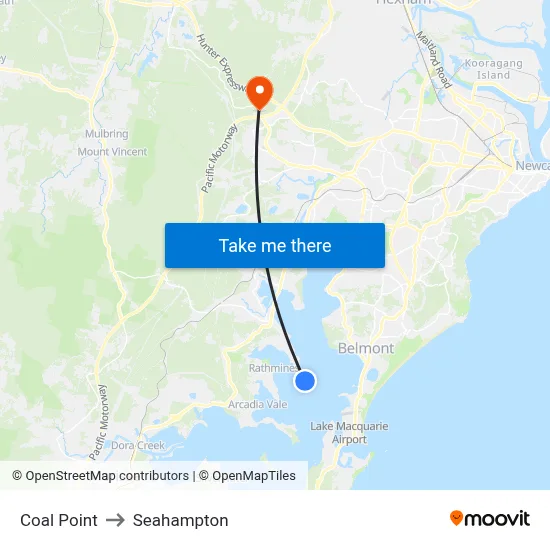 Coal Point to Seahampton map