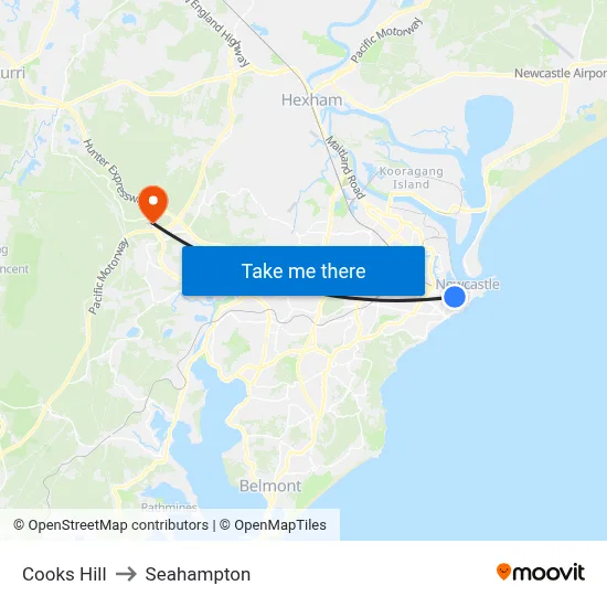 Cooks Hill to Seahampton map