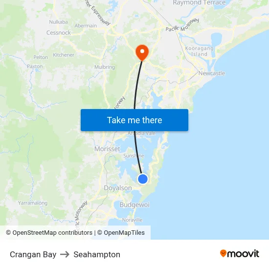 Crangan Bay to Seahampton map