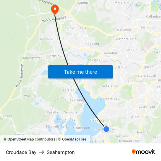 Croudace Bay to Seahampton map