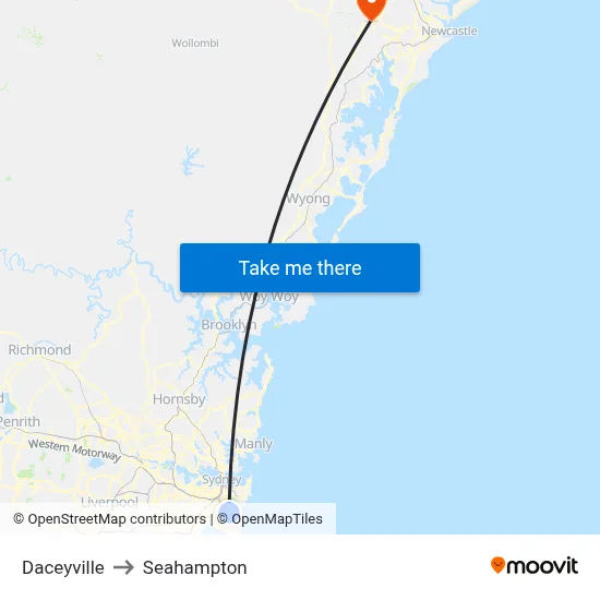 Daceyville to Seahampton map