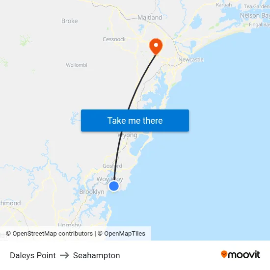 Daleys Point to Seahampton map