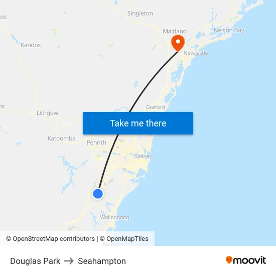 Douglas Park to Seahampton map