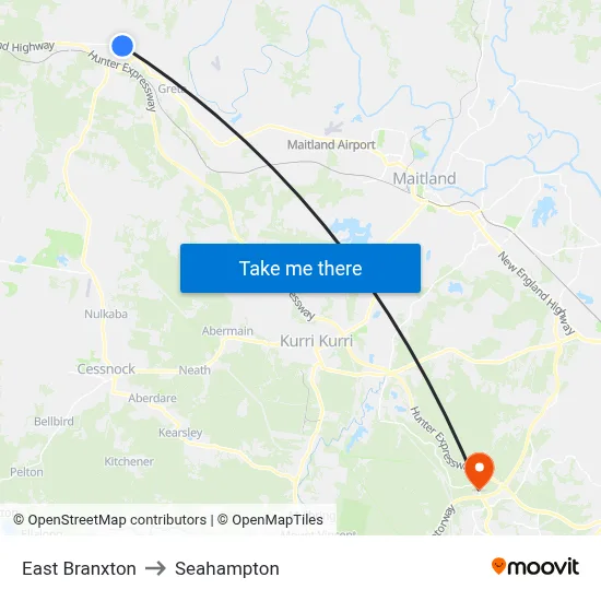 East Branxton to Seahampton map