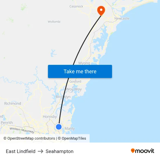 East Lindfield to Seahampton map