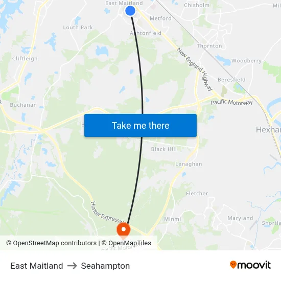 East Maitland to Seahampton map