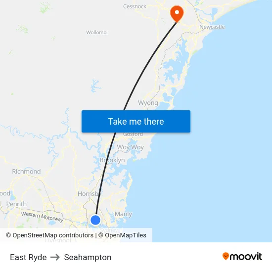 East Ryde to Seahampton map