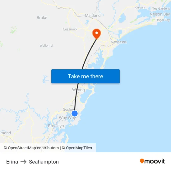 Erina to Seahampton map