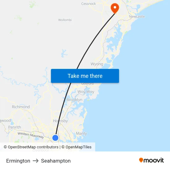 Ermington to Seahampton map