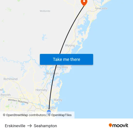 Erskineville to Seahampton map