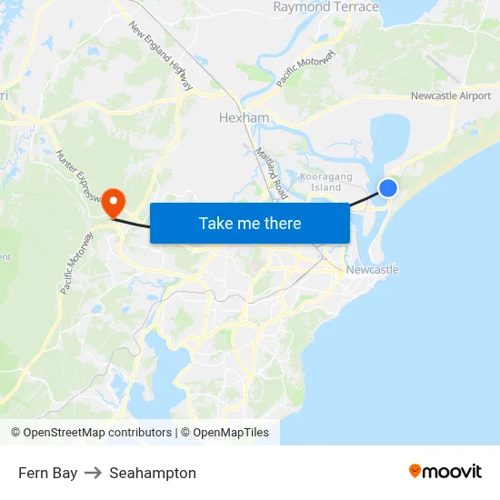 Fern Bay to Seahampton map