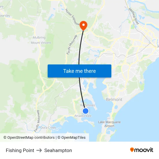 Fishing Point to Seahampton map