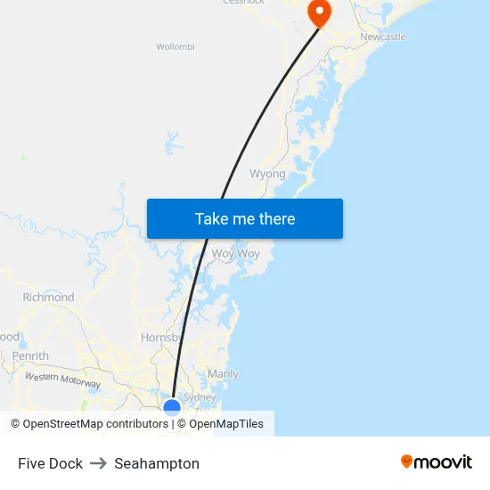 Five Dock to Seahampton map