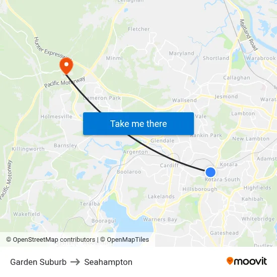 Garden Suburb to Seahampton map