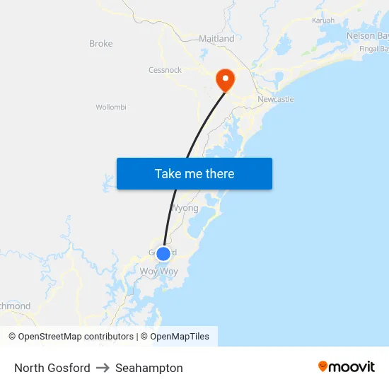 North Gosford to Seahampton map