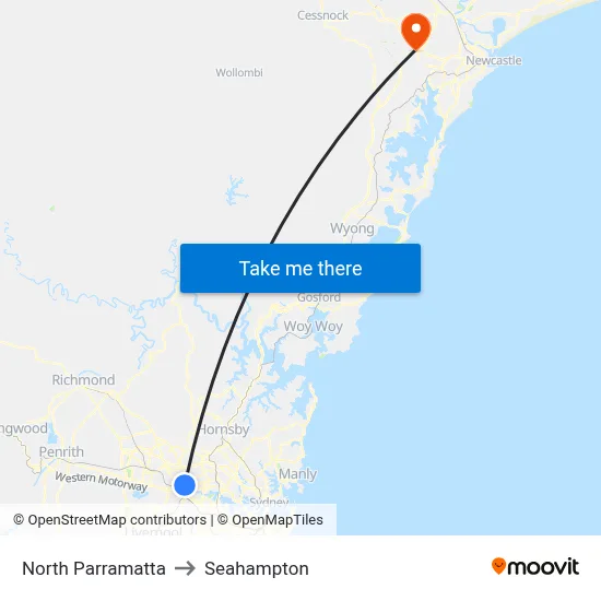 North Parramatta to Seahampton map