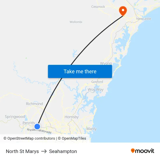North St Marys to Seahampton map