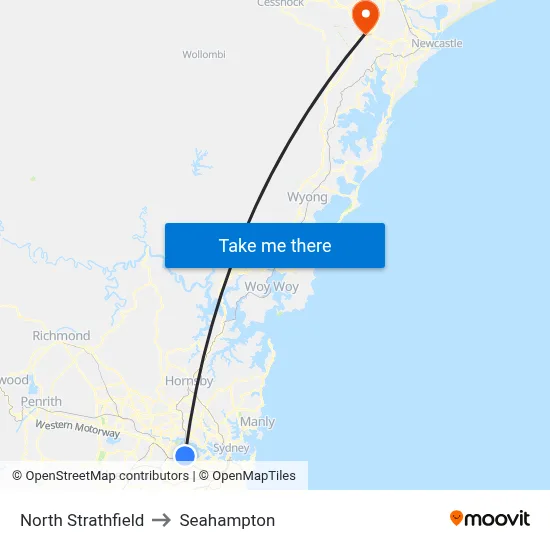 North Strathfield to Seahampton map