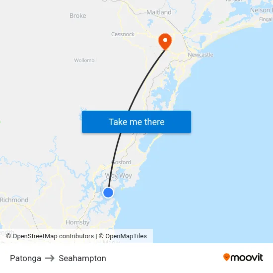 Patonga to Seahampton map