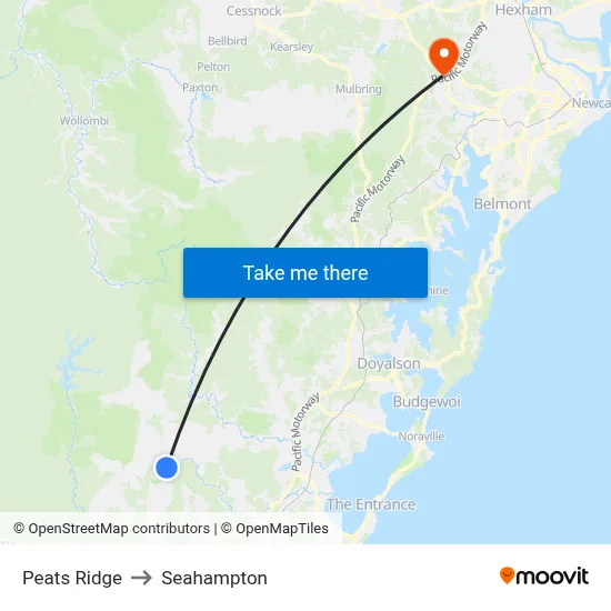 Peats Ridge to Seahampton map