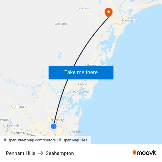 Pennant Hills to Seahampton map