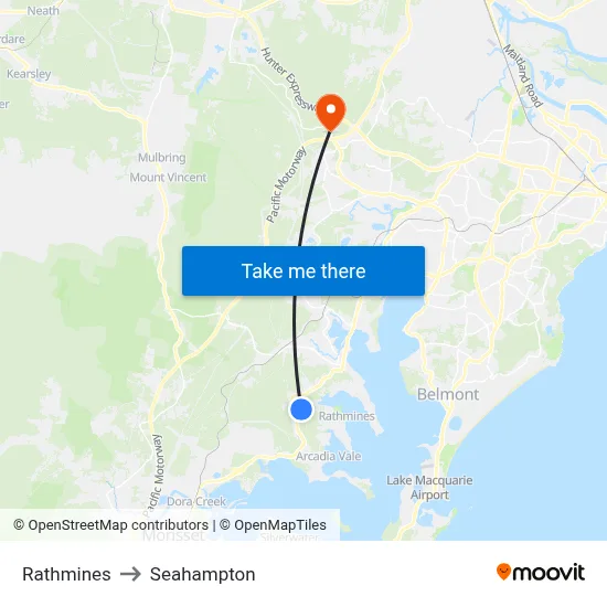 Rathmines to Seahampton map