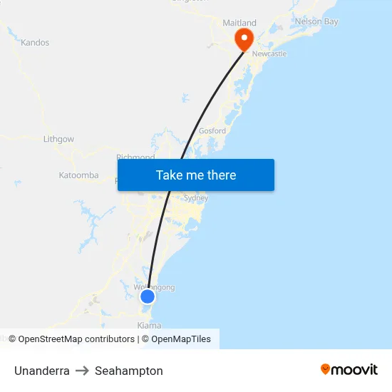 Unanderra to Seahampton map