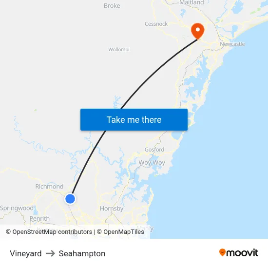 Vineyard to Seahampton map