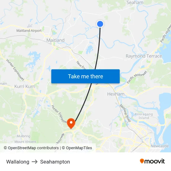 Wallalong to Seahampton map