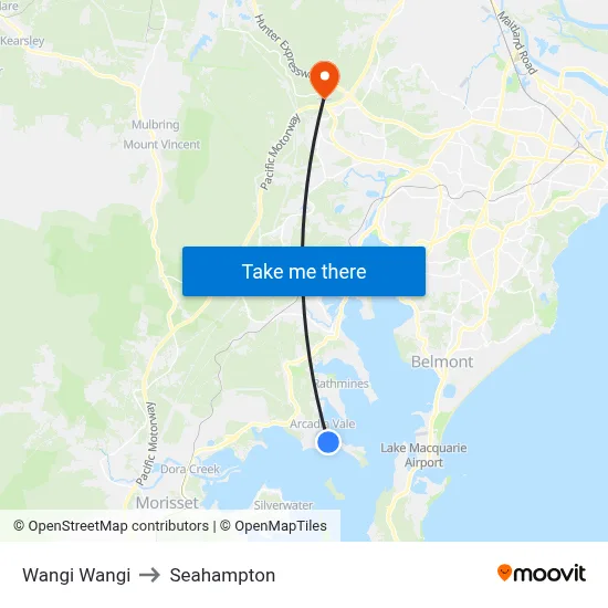 Wangi Wangi to Seahampton map