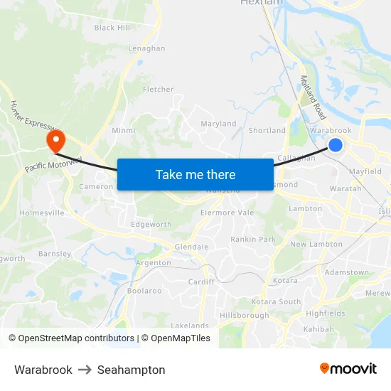 Warabrook to Seahampton map