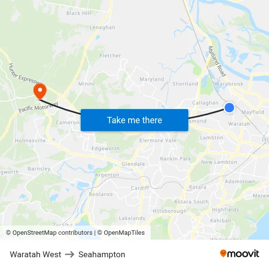 Waratah West to Seahampton map