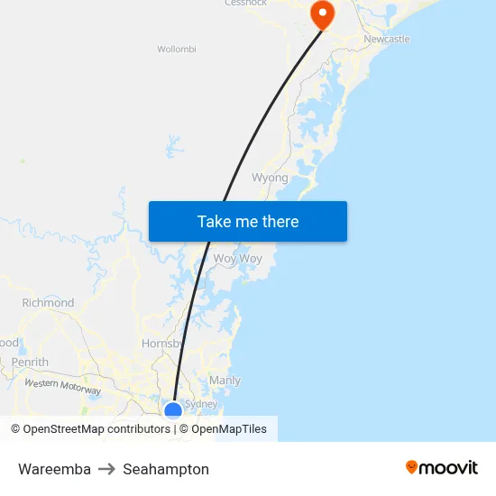Wareemba to Seahampton map