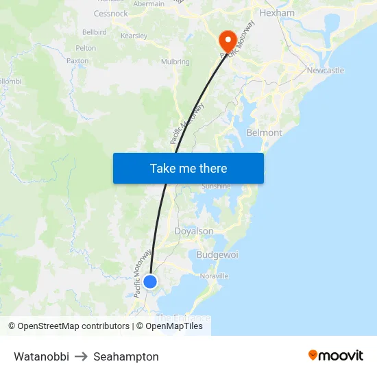 Watanobbi to Seahampton map