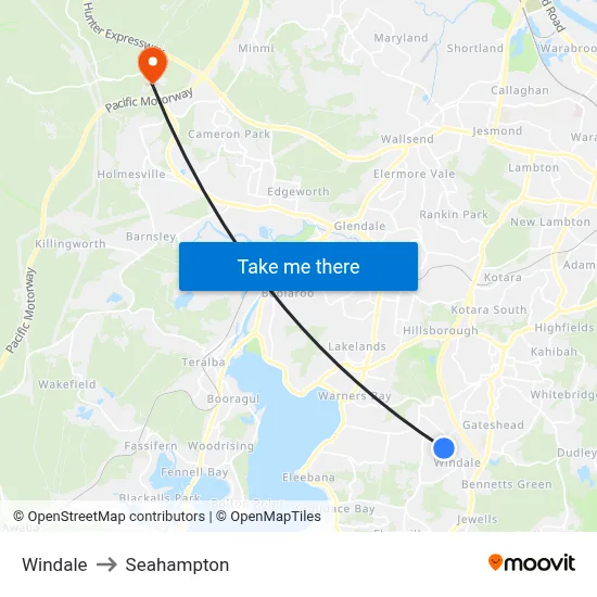 Windale to Seahampton map