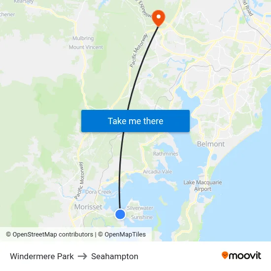 Windermere Park to Seahampton map