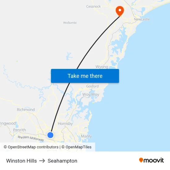 Winston Hills to Seahampton map