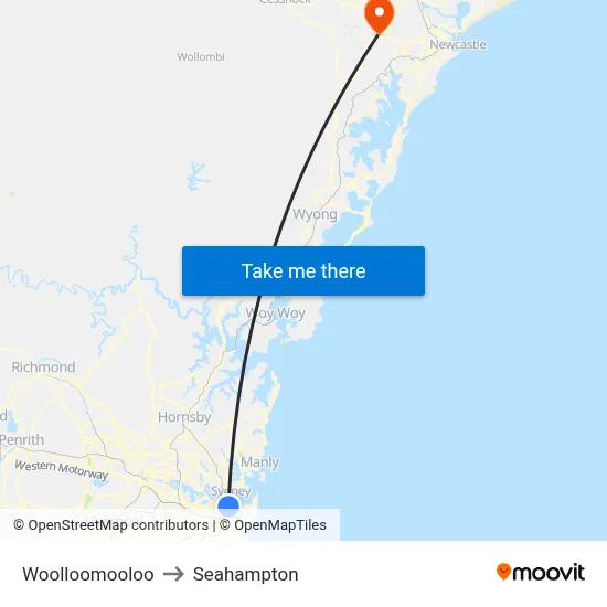 Woolloomooloo to Seahampton map