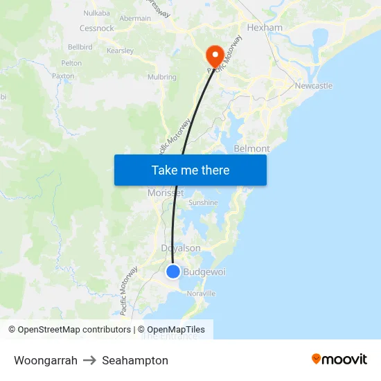 Woongarrah to Seahampton map