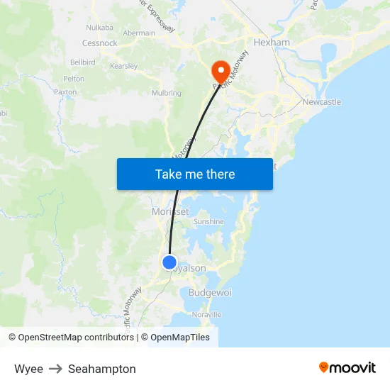 Wyee to Seahampton map
