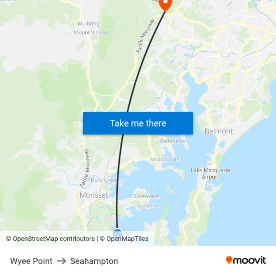 Wyee Point to Seahampton map