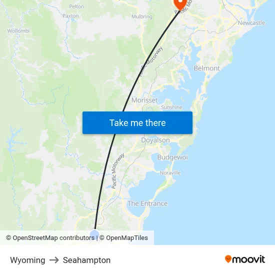 Wyoming to Seahampton map