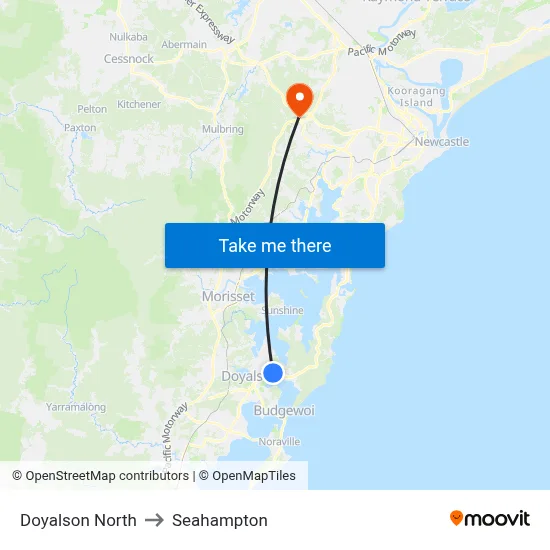 Doyalson North to Seahampton map