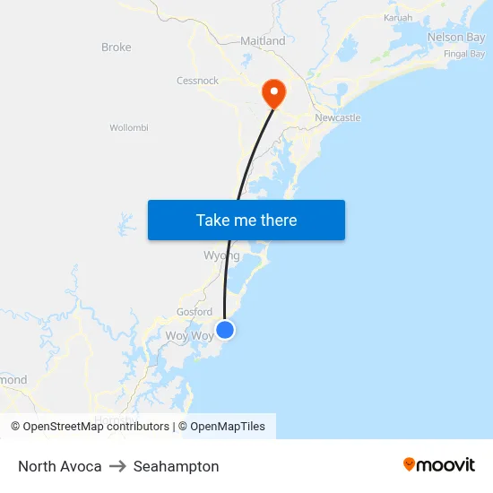 North Avoca to Seahampton map