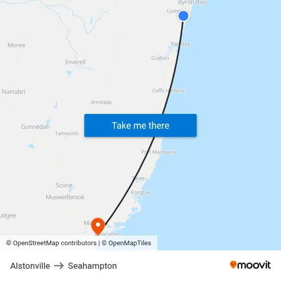 Alstonville to Seahampton map