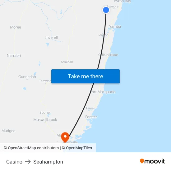 Casino to Seahampton map