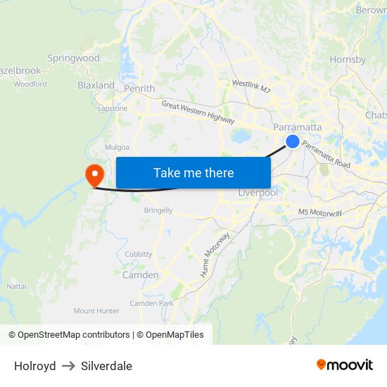 Holroyd to Silverdale map