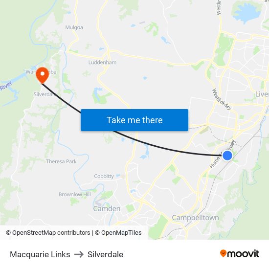 Macquarie Links to Silverdale map